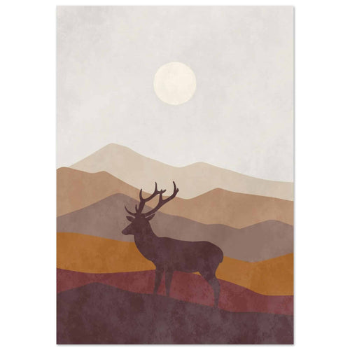 Artfulprints Poster Boho – Highland calm   - 50x70 cm - Bruin