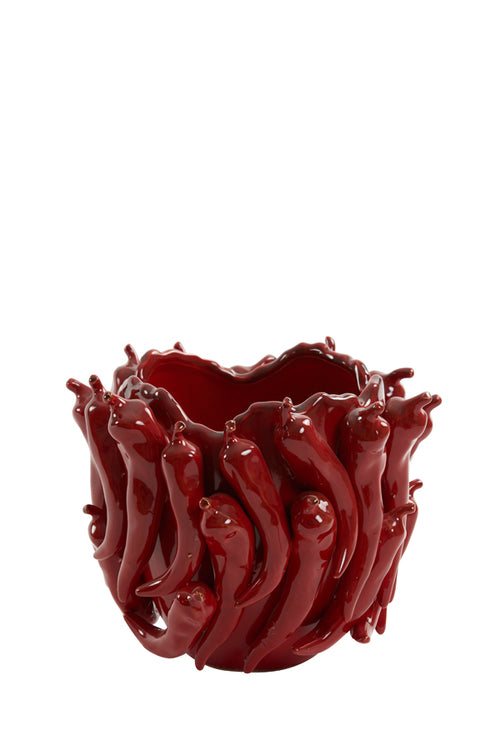 Light & Living vaas PEPPER - 25.5x24.5x20.5cm - rood
