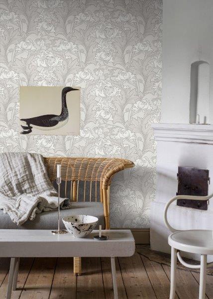 Borastapeter behang bloemen beige en wit - 53 cm x 10.05 m - 660078 - vtwonen shop