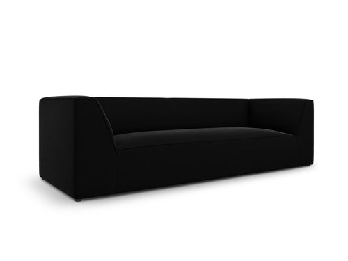 Micadoni - Bank "Ruby" 3 zitplaatsen, flueel, zwart - 93x232x69cm