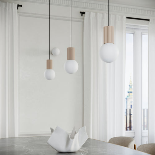 Sollux Lighting Hanglamp HALO 1 taupe - 12x12x120cm