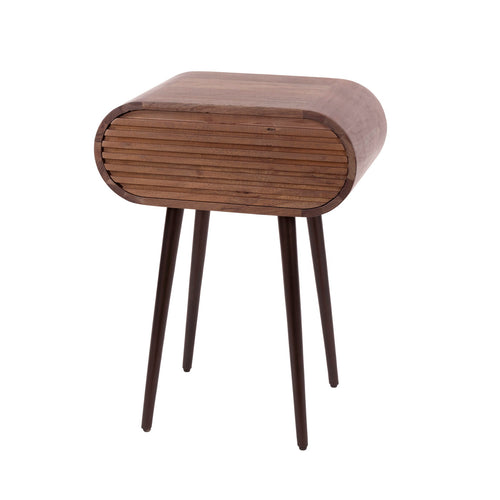 Giga Meubel Nachtkastje Ovalo Bruin – Massief Acaciahout – 1 Lade – 45x30x60 cm