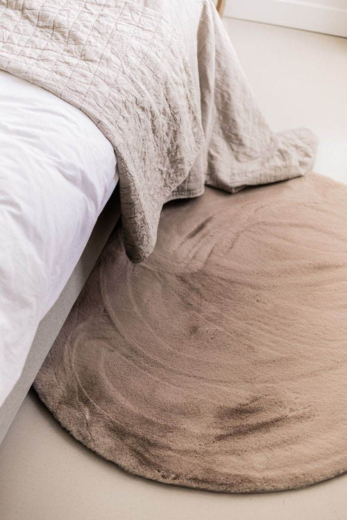 Interieur05  vloerkleed Lux -rond -zacht hoogpolig- beige / taupe - 200 x 200 cm
