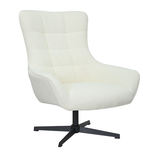 StarFurn Fauteuil Nora - Off-White Stof - Draaibaar - 81x85x99cm