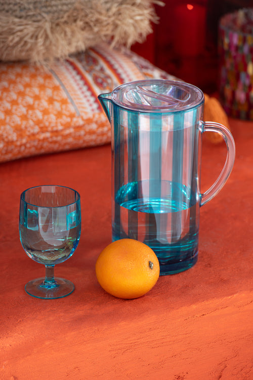 J-Line wijnglas - plastic - blauw - 6 stuks - vtwonen shop