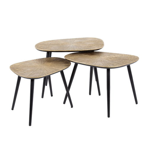Giga Meubel Salontafel Ray Metal - Brons Metaal - Set van 3