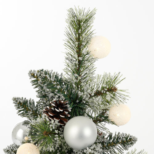 Black Box Trees Kaprun Kunstkerstboom in Jute met LED Verlichting en Timerfunctie - H60 x Ø39 cm - Zilver, Groen - vtwonen shop