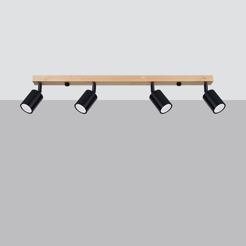 Sollux Lighting Plafondlamp VERDO 4 zwart - 96x65x17,5cm