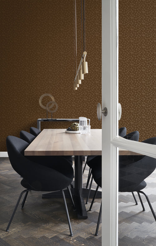 Origin Wallcoverings behang bloemen bruin en glanzend goud - 53 cm x 10,05 m - 345439 - vtwonen shop