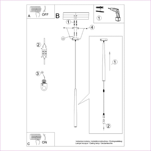 Sollux Lighting Staande lamp BLISS 1 zwart - 8x8x118cm