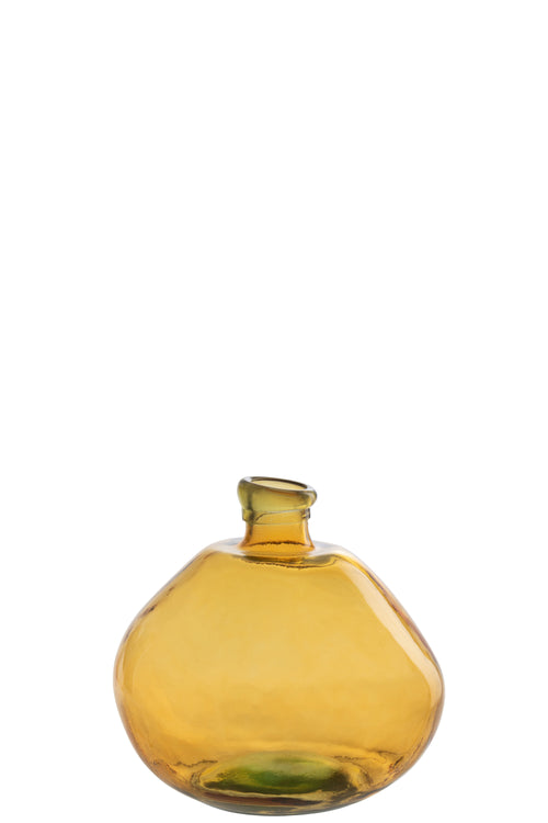 J-Line vaas Laura - glas - oker - small - Ø 33 cm