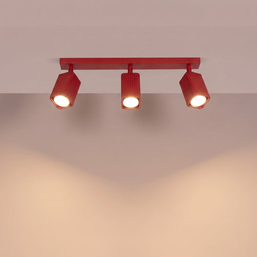 Sollux Lighting Plafondlamp RAYO 3L rood - 45x6x16,5cm