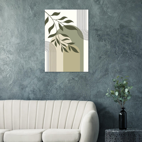 Artfulprints Poster Boho – Olive lines   - A4 21x29.7 cm - Groen