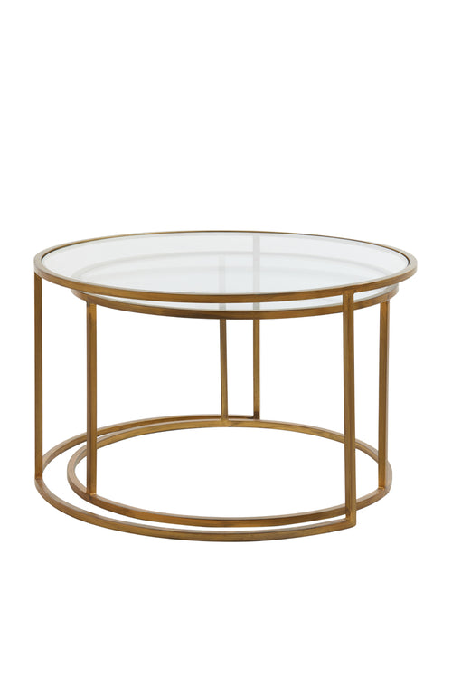 Light & Living salontafel DUARTE - Ø75x44cm - goud - Set van 2 - vtwonen shop