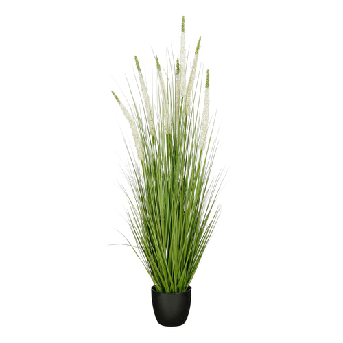 Mica Decorations Eremurus – Kunstgras in Pot – Realistische Nepplant Woondecoratie – Kunstplanten voor Binnen en Buiten – H140 x Ø45 cm – Groen, Wit
