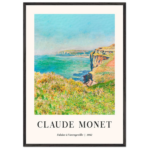 Artfulprints Poster met Lijst Claude Monet - Falaise à Varengeville   - 70x100 cm - Meerkleurig