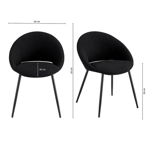 Kick eetkamerstoel Job - Zwart - vtwonen shop