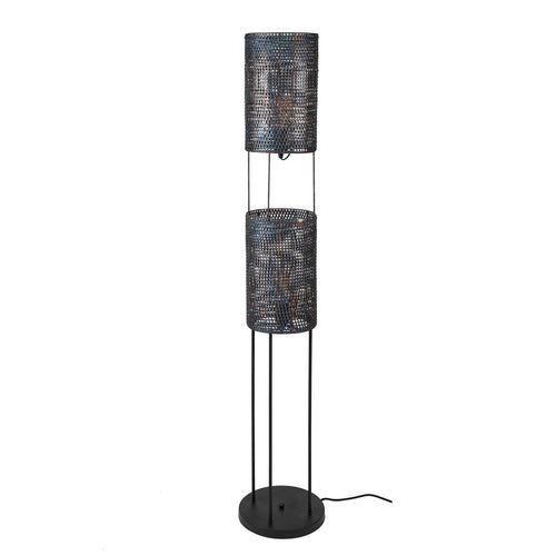 Giga Meubel Vloerlamp Armor Tube - Zwart Metaal - 2-Lichts - 28x28x150cm - vtwonen shop