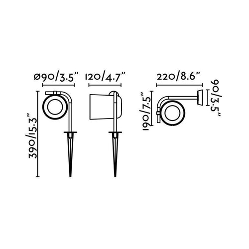 Faro Flow - 1 Light Outdoor Display & Spot Zwart IP65, GU10