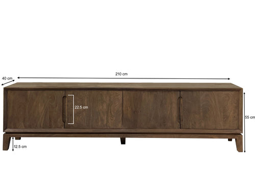 Livingfurn tv-meubel Cortez - 210x55x40 cm - mangohout