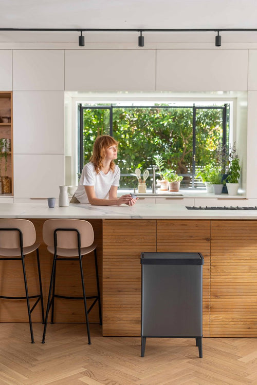 Curver Verto High - Prullenbak 54L - Grijs Blauw - 44x27x69cm - vtwonen shop