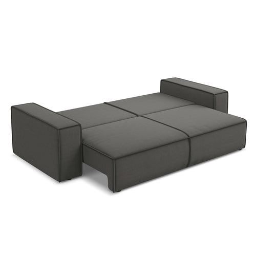 LaMiaSofa 3-zits slaapbank Livorno - velours - staal - 255x105x85