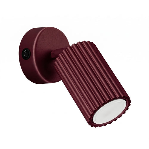 Sollux Lighting Wandlamp KARBON bordeaux met schakelaar - 8x16x16cm