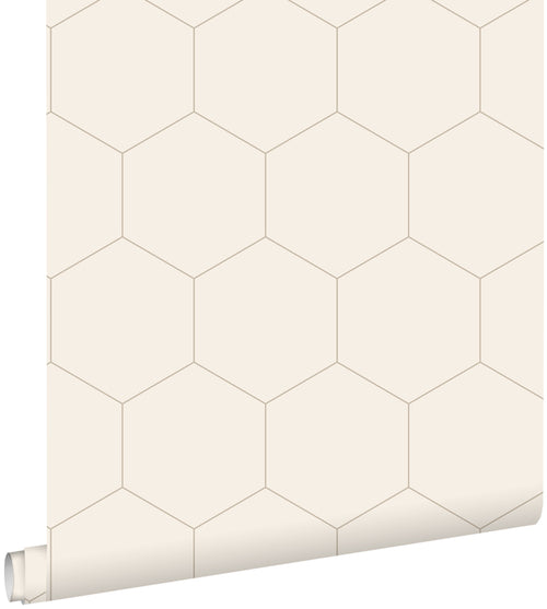 ESTAhome behang hexagon zandkleurig - 0,53 x 10,05 m - 139553 - vtwonen shop