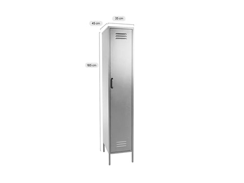 MaximaVida metalen kleding lockerkast Finn zwart 35 x 45 x 185 cm - smal - vtwonen shop