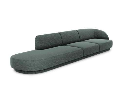 Micadoni linker bank Miley 4-zits, chenille, olie - 90x323x70cm