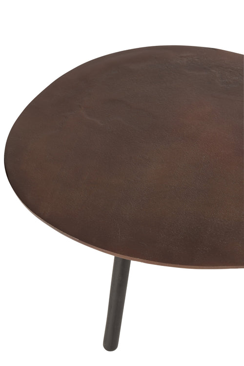 J-Line salontafel Druppel - aluminium/ijzer - bruin - small