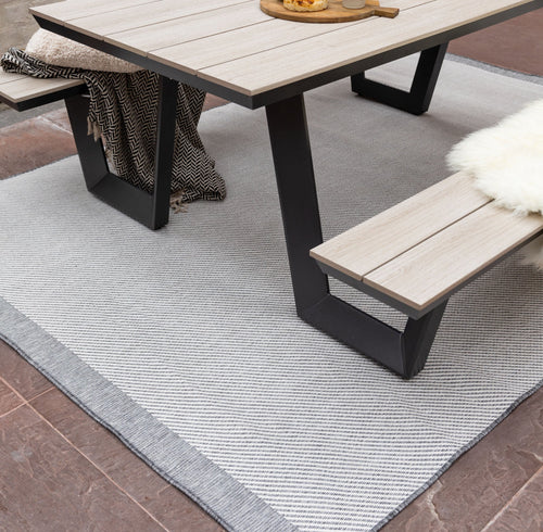 Buitenkleed Border - Grijs/wit - dubbelzijdig - EVA Interior - 160 x 230 cm - vtwonen shop