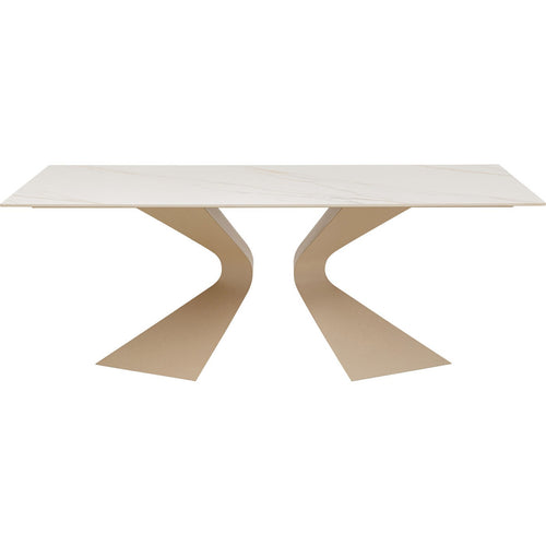 Kare Design Eettafel Gloria 200x100cm beige keramiek wit