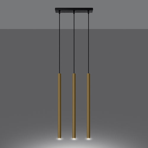 Sollux Lighting Hanglamp PASTELO 3L goud gepolijst - 30x5x90cm