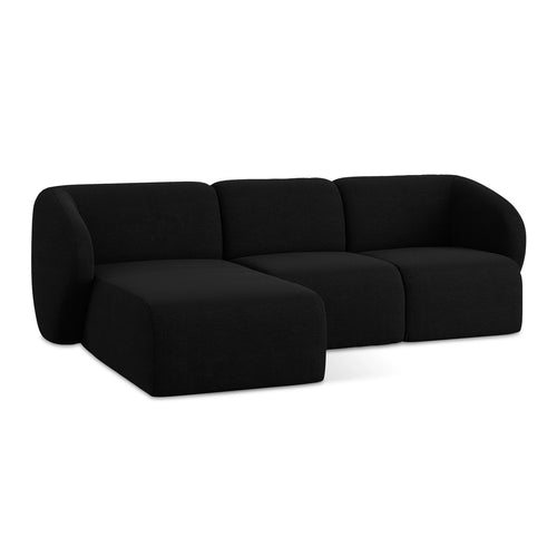 LaMiaSofa hoekbank links Cervo - bouclé - zwart - 248x166x97