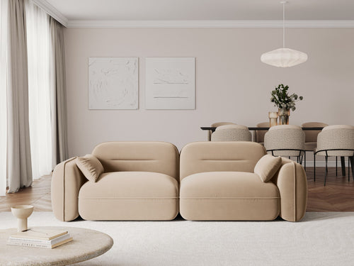 Cosmopolitan Design Modulaire bank Sydney 3-zits, flueel, zand - 90x230x70cm