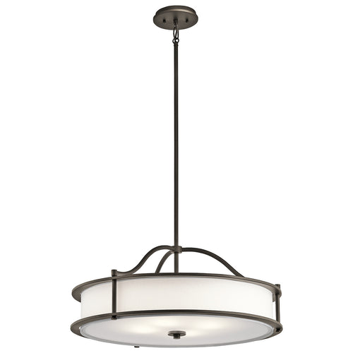 Elstead Emory - Semi-Flush Round Plafond Hanglamp Pewter, 4 Lichten, E27