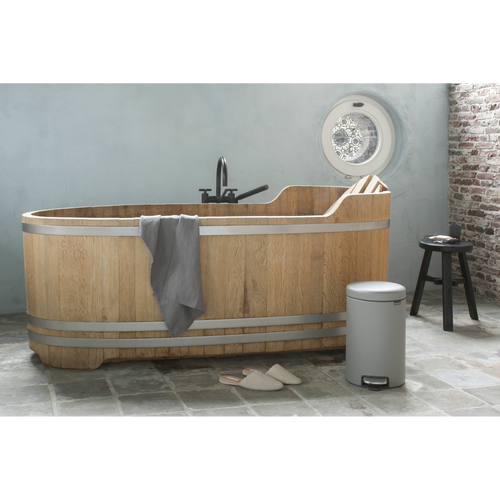 Brabantia NewIcon Pedaalemmer, 12 liter, kunststof binnenemmer - Mineral Concrete Grey