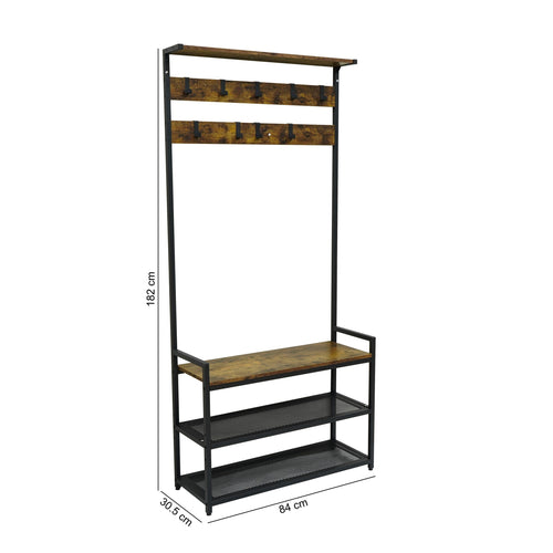 Furnilux Grote kapstok schoenenrek en hoedenplank - 84x30x182cm - vtwonen shop