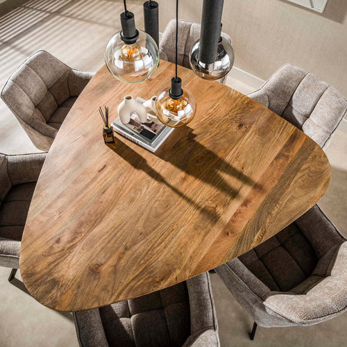 Giga Living Eettafel Wave Centro - Driehoekig Zand Hout - 150cm