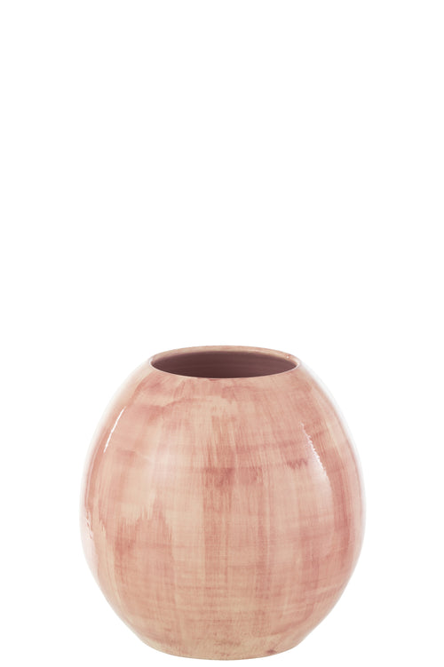 J-Line bloempot Handgeschilderd - keramiek - roze - large - Ø 28 cm