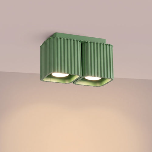 Sollux Lighting Plafondlamp RIFF 2 saliegroen GU10 - 20,5x10x12cm