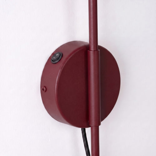 Sollux Lighting Wandlamp NOX 1 bordeaux met schakelaar - 14x61x30cm