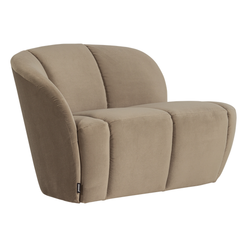 WOOOD 2-zits bankje links Mojo - Velvet - Khaki - 73x112x77