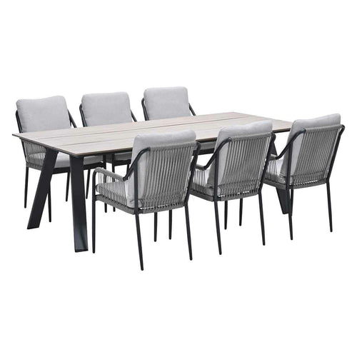 Garden Impressions tuinset Stevie - Braga - taupe - 220x100 cm - 7-delig