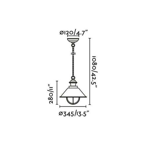 Faro Nautica-1G - 1 Light Large Outdoor Plafond Hanglamp Helder, Roestbruin, E27