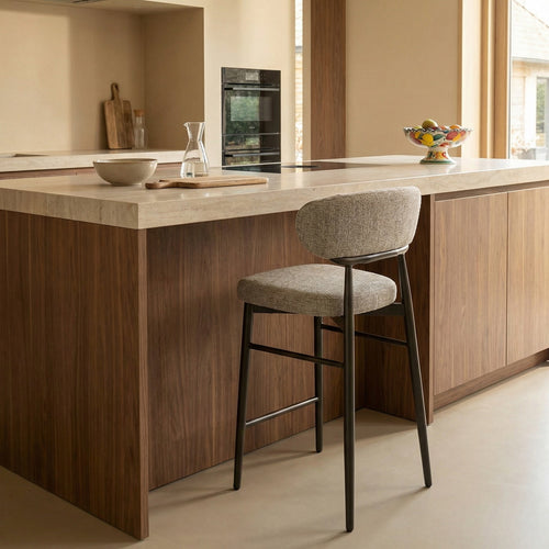 DÉJA Living Barkruk Milan - Beige/Brons - Zithoogte 75cm - Set van 2