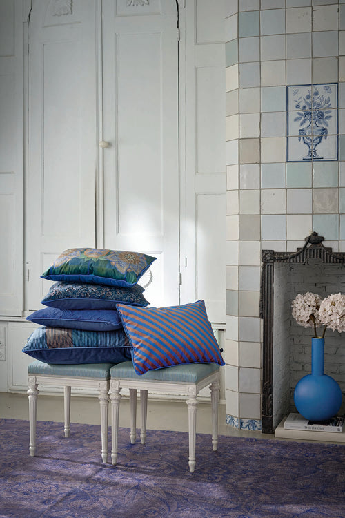 Pip Studio Sierkussen Multi Stripe - Blauw - 50x70cm
