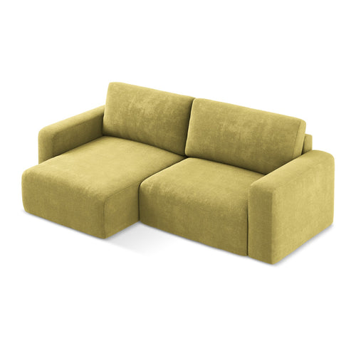 LaMiaSofa hoekbank links Ostia - chenille stof - limoengroen - 244x149x79