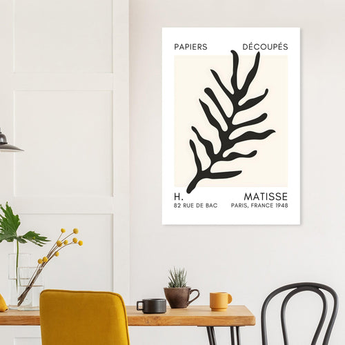 Artfulprints Poster met Lijst Matisse – Ocean flora black   - 30x40 cm - Zwart
